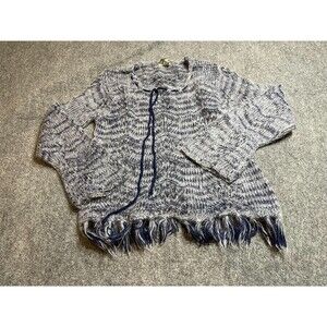 Twiggy Knit Sweater Womens Large Blue Acrylic Mohair blend Long Sleeve